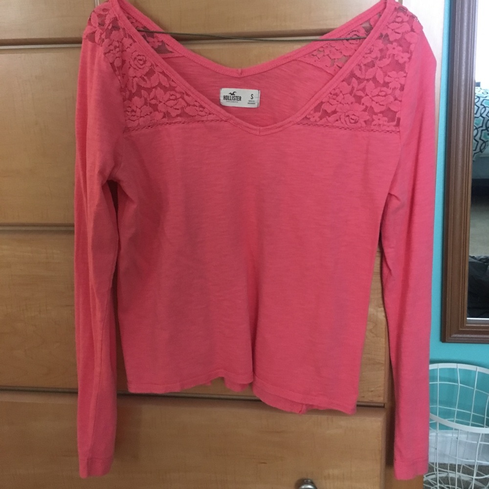 Coral lace long sleeve